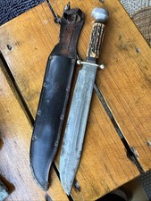 Vintage Othello Solingen Germany Anton Wingen JR 15 Bowie Hunting Knife/Sheath