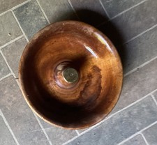 Vintage Turned Wood Nut Bowl with Metal Anvil...