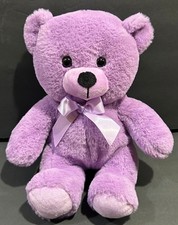 Applause Teddy Bear Plush Stuffed Animal Purple 10" Long Jazwares Soft 2025