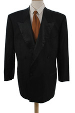 Giorgio Armani Mens Tuxedo Jacket Black Pure Wool Button Collared Size 44