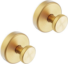 Suction Cup Hooks for Glass Window, Mirror - Gold 2 Pack 