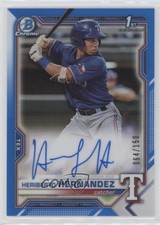 2021 Bowman Chrome Prospects Blue Refractor 64/150 Heriberto Hernandez Auto 7i2