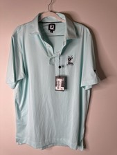 Men  s FootJoy Golf Polo Shirt Light Mint Green Size M Short Sleeve