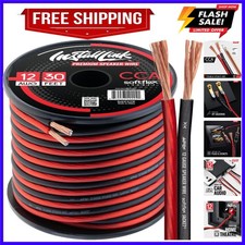 12 AWG Gauge Speaker Wire Cable 30 Feet Stereo, Car or Home Theater, CCA