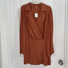NWT Free People Simone Cinnabar Sienna Wrap Mini Dress Size M