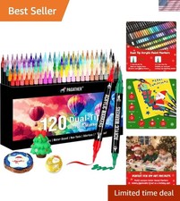 120 Acrylic Paint Markers - Dual Tip Fine Brush Pen Set