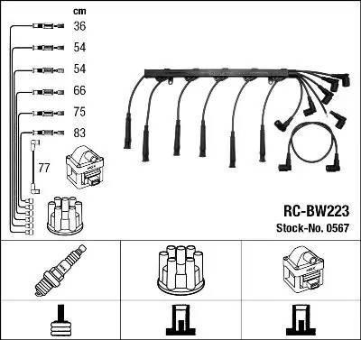 Ngk Nero Set Di Cavi D'accensione 0567 - Immagine 3