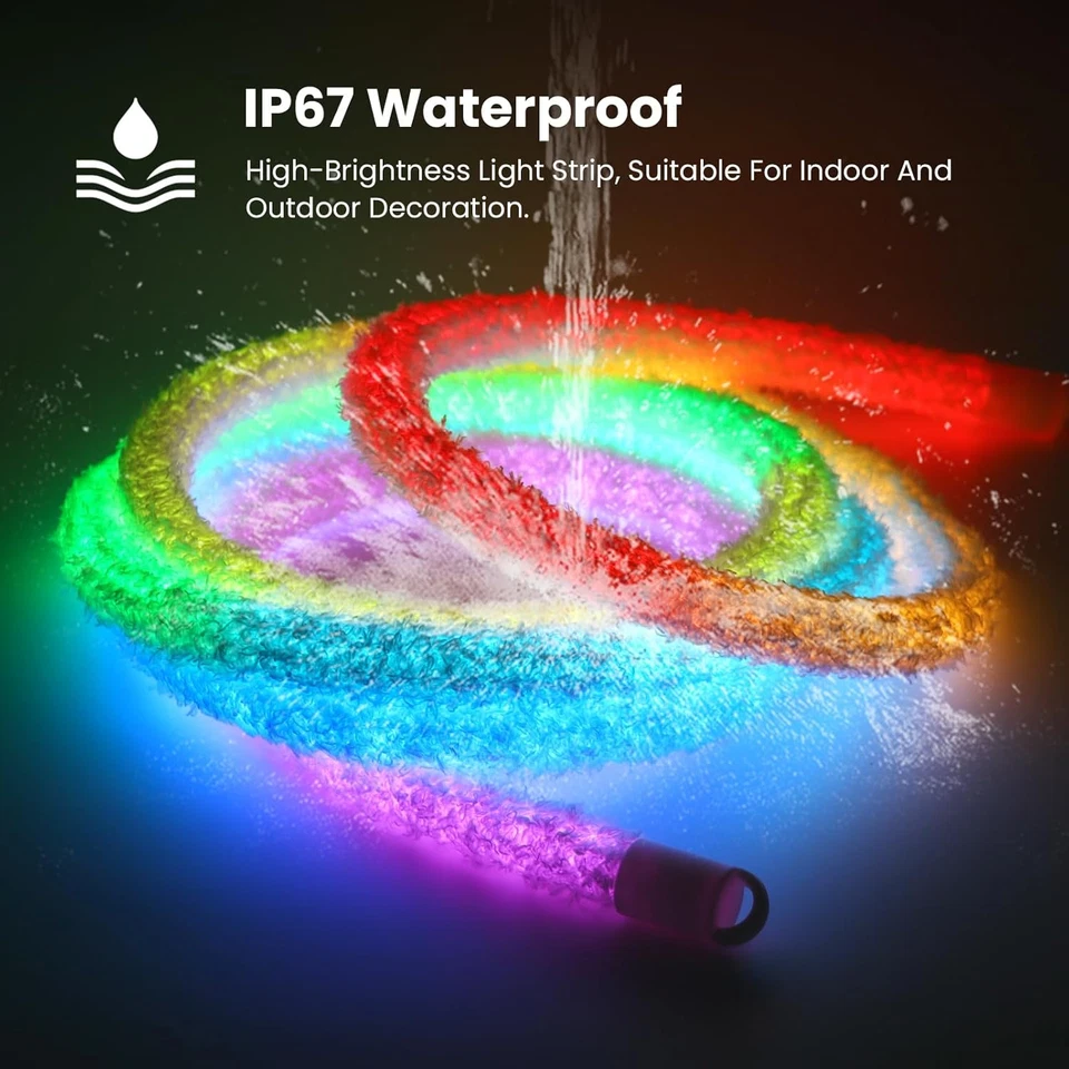 Striscia LED Neon RGB WS2812B 5V,Alimentazione Usb,Illuminazione a 360° Tubo Led - Immagine 2 di 4