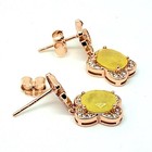 World Class 3.20ctw Canary & White Sapphire 14K Rose Gold 925 Silver Earrings — photo 4