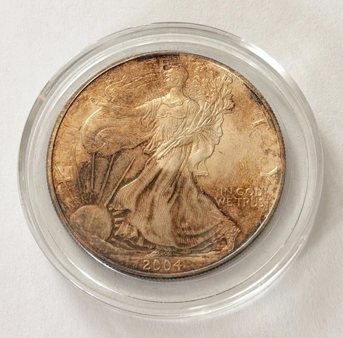 2004 American Silver Eagle $1 1 oz .999 Fine Silver Coin – Natural Toning
