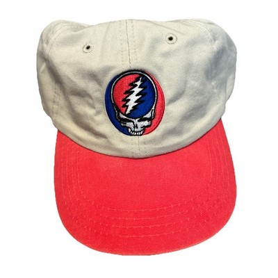 Grateful Dead Steal Your Face Hat Faded Strapback Cobra Deadhead Red