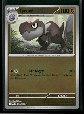 tyrunt pokemon card Tyrunt 044/088 Common Perfect Order Pokemon Reverse Holo Near Mint