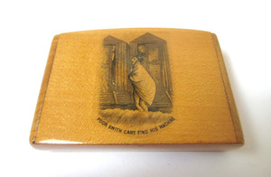 Antique Mauchline Scottish Wood Snuff Box Transfer "Poor Smith"