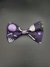 Mystical Sparkle Print Dog Bow Tie, Handmade, Elastic Attachment