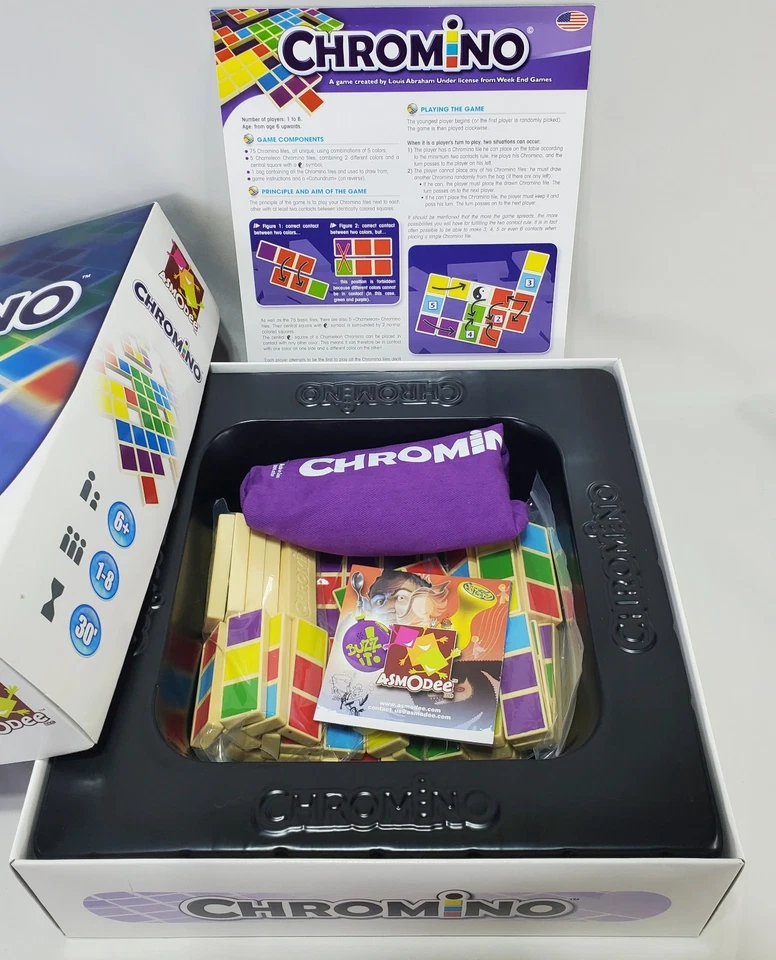 CHROMINO Tile Board Game  Family Party Strategic Color Matching ▪︎ 2010 Edition - Image 3 of 4