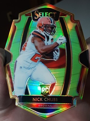 🏈2018 Select RC Prem. Neon Prizm /49 Die Cut Nick Chubb Cleveland Browns Rookie