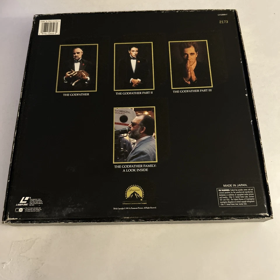 Godfather, The: Collector's Edition (Uncut) LASERDISC Full Screen 4:3 Ratio-CIB - Image 2 of 4