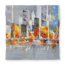 Color Splash Cityscape Gray Queen Size Duvet Cover - Home Decor C1DCQSW0GXP2R4