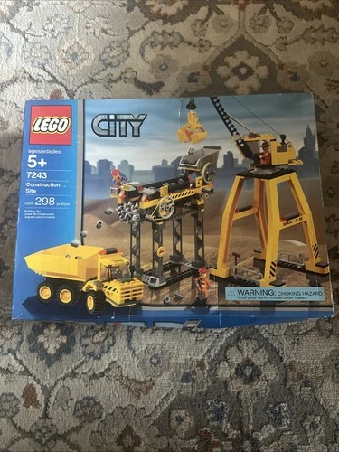 New LEGO City 7243 Construction Site Dump Truck Crane Tipper Town