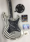 Vintage Stratocaster Guitar SHAPED Neon Wall Clock 29” Long Black & White — photo 1