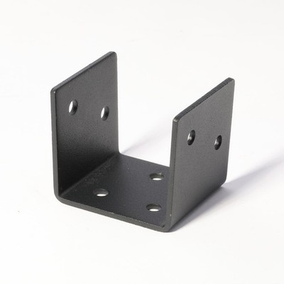 20 Pcs UShaped Metal Brackets Black Half Post Anchor Joist Support 1.97 Inch