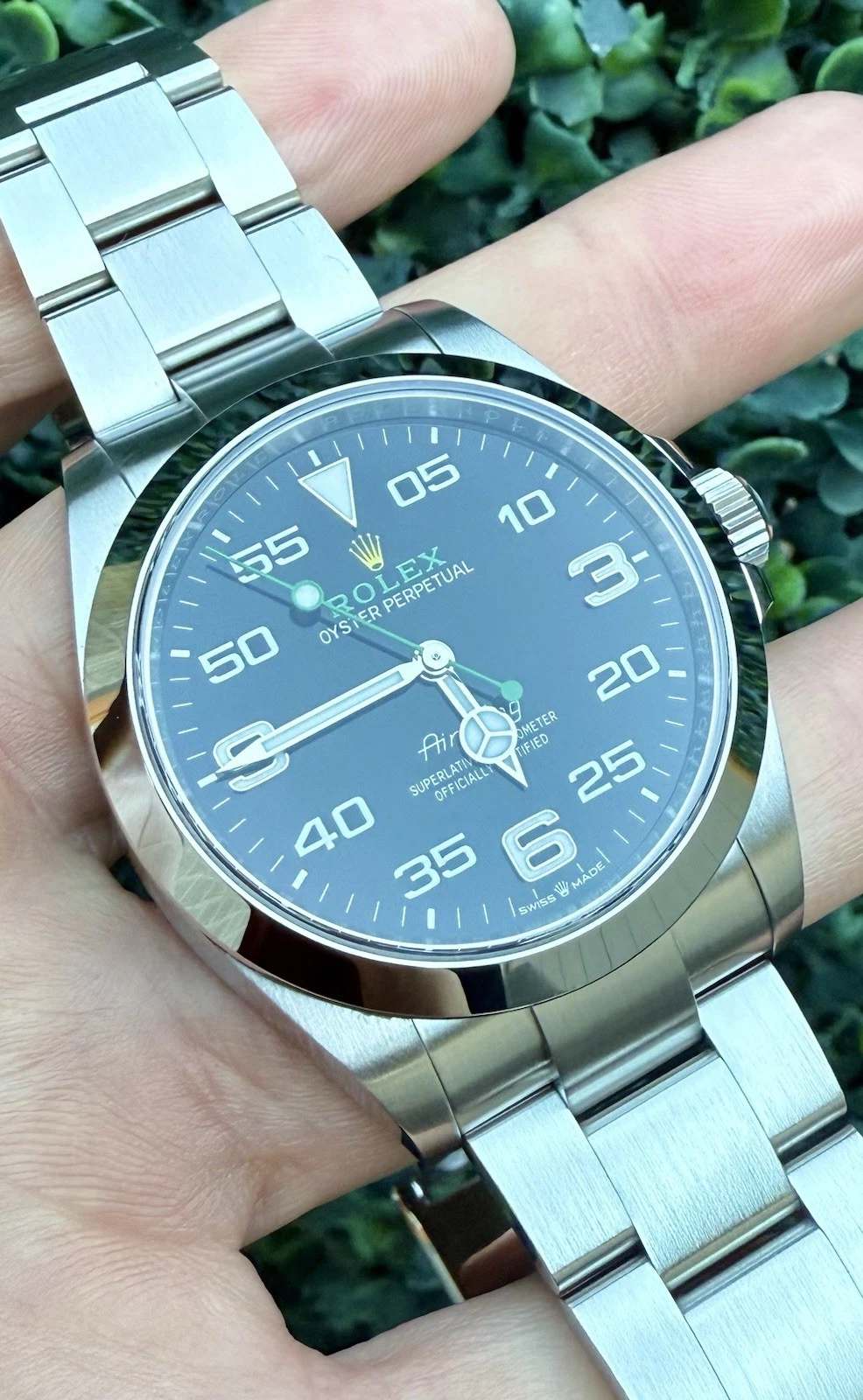 2025 Rolex Air-King 40mm Green Black Stainless Steel Watch 126900 Full Set