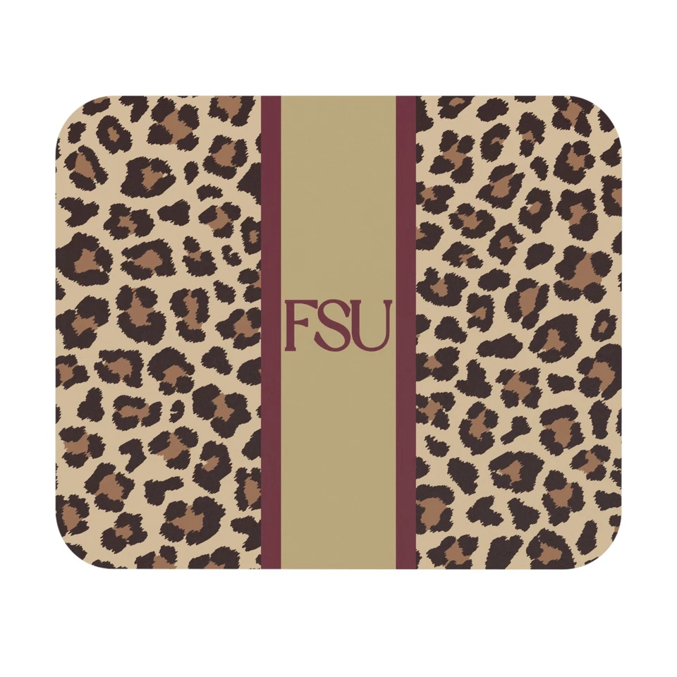 Custom Monogram Leopard Mouse Pad FSU Noles Personalized Desk Garnet Gold - Image 4 of 4