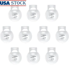 10 PCS Plastic Cord Locks Spring Toggle Clips Drawstring Stoppers Shoelaces New
