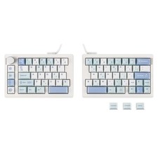 EPOMAKER Split70 Wireless Ergonomic Keyboard with QMK/VIA and Knob, White