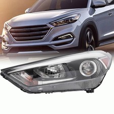 Halogen Headlight Black Front Headlamp Assembly w/LED DRL Left Driver Side 