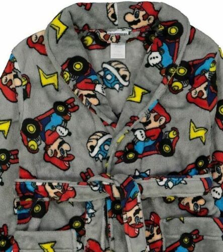 Nintendo Super Mario Brothers Robe Pajamas Cover Bathrobe Boy Girl 4 5 6 8 10 12 - Picture 2 of 2