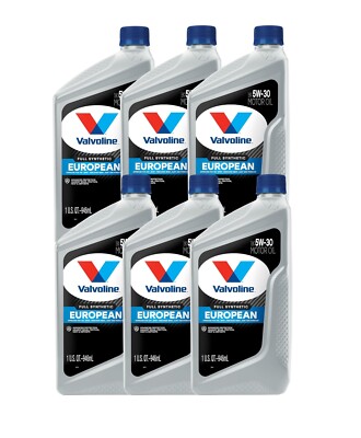 Valvoline 6 Quarts European Vehicle Full Synthetic 5W-30 Motor Oil Set 6 x 1 qt