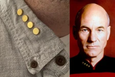 Metal Star Trek Rank Pips: 4 gold electroplate, 4 stainless - no puncture magnet