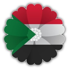 Sudan Flag Flower Car Bumper Sticker Decal