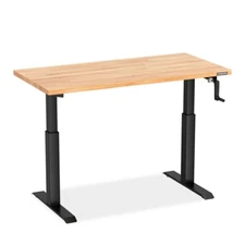 WORKPRO Adjustable Workbench with Crank Handle 47.2"x23.6" Rubber Wood Worktable