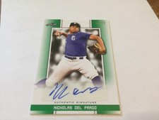 2019 Leaf Perfect Game National Showcase Green /10 Nicholas Del Prado Auto