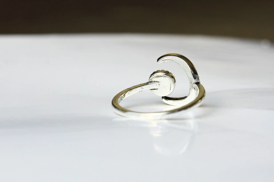 Ring Mond silber Opalite Planeten Himmelskörper Geschenk Frau Freundin Mutter - Bild 2 von 4