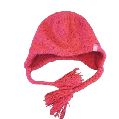 Bula Girl’s Hot Pink Acrylic Knit Peruvian Style Fleece Lined Winter Hat