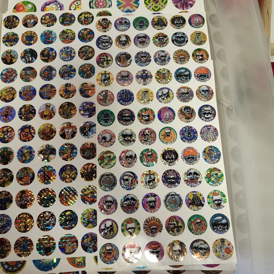 LOTE DE 100 pegatinas años 90. Pegatinas holográficas en papel de aluminio 3D Foto 4 de 4