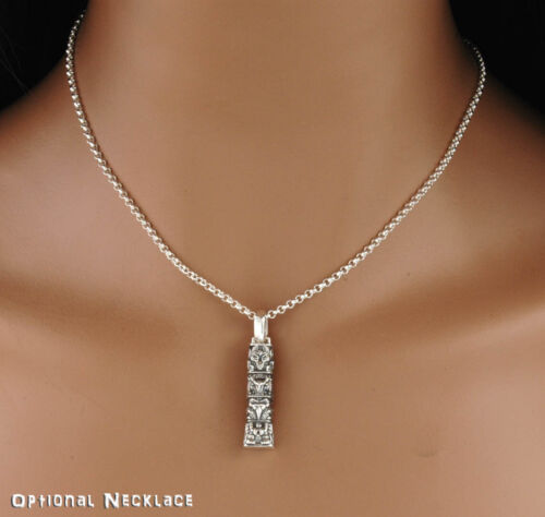 11g Heavy TOTEM POLE Pendant (Necklace) ~ Solid Sterling Silver Handmade UK - Picture 3 of 4
