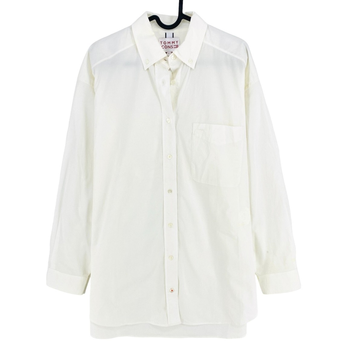 TOMMY HILFIGER ICONS White Cotton Archive Shirt Size EU 34 UK US