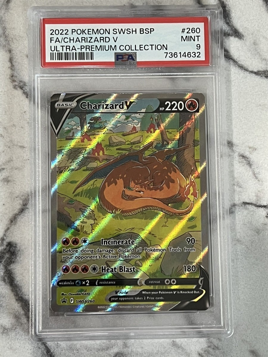 Pokemon PSA 9 Charizard V SWSH260 Promo Ultra Premium Sleepy Alternate Full Art
