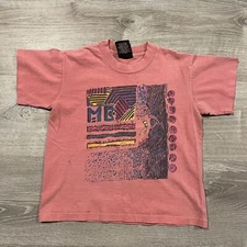 Vintage 80s 90s Toddler Size 7 T Shirt Morey Boogie Board Pink Paint Beach