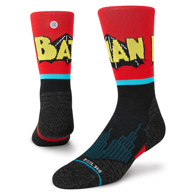 Stance Adult Black Crew Nylon InfiKnit DC Batman Comic Performance Socks L 9-13