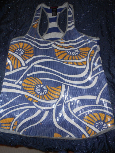 HOT Miami Boutique blue sequin halter top