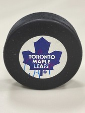 Don Beaupre Signed Toronto Maple Leafs Vintage Puck - w/COA #2