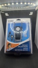 Coby CX73 Pocket AM/FM Radio with Earphones Black New Factory Sealed NOS