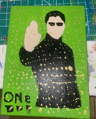 paintings on canvas original 5x7 Neo Matrix