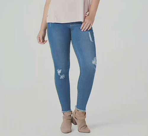 TripleLuxe Denim Frayed Jeggings Pants 