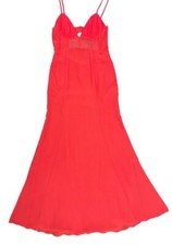 ASOS Designs Corset Dress Red Size 6 Maxi Sheer Panel Bodice Formal Sexy Cut Out